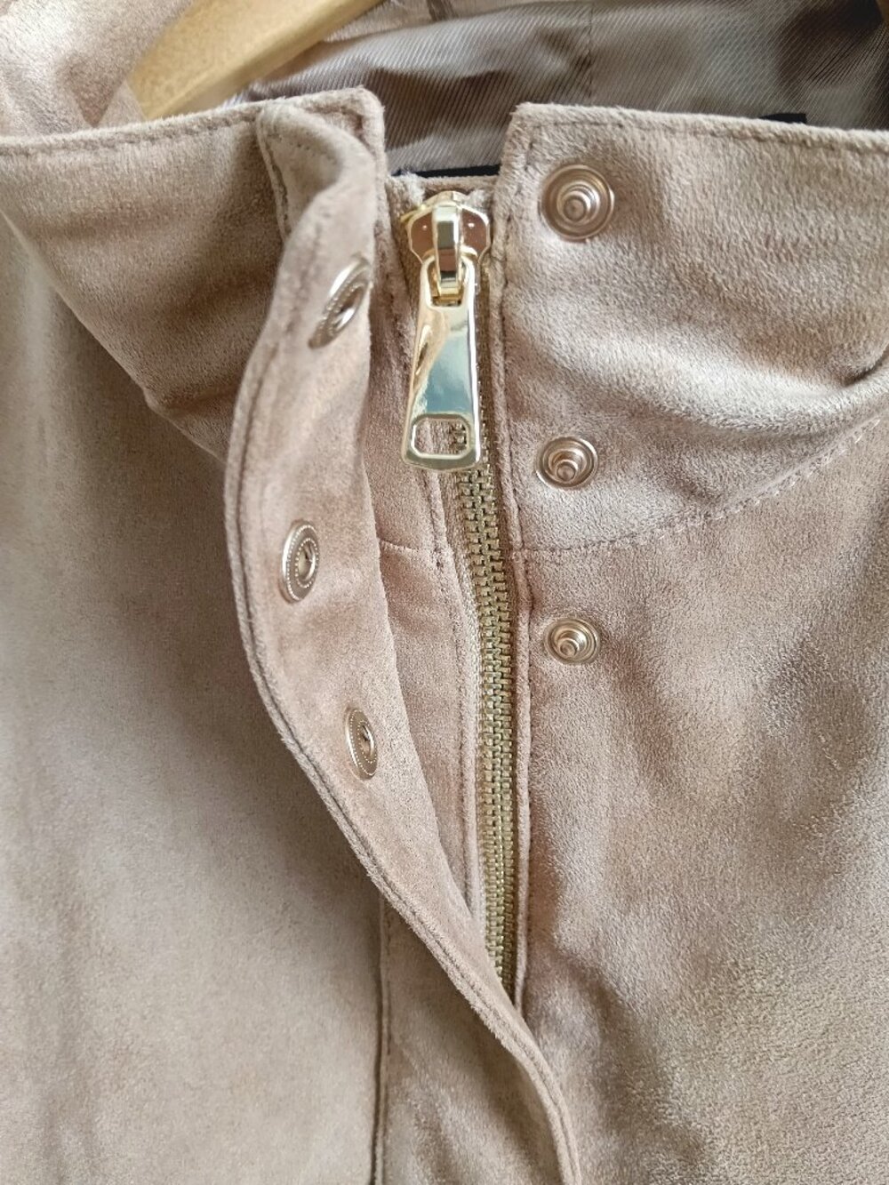 ZARA FAUX SUEDE HIGH-NECK BOMBER JACKET US XL - NWOT - Picture 6 of 16